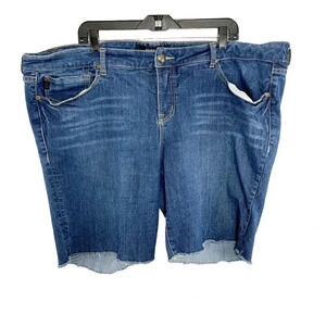 Torrid High Rise Cut Off Bermuda Jean Shorts Women's Plus Size 26